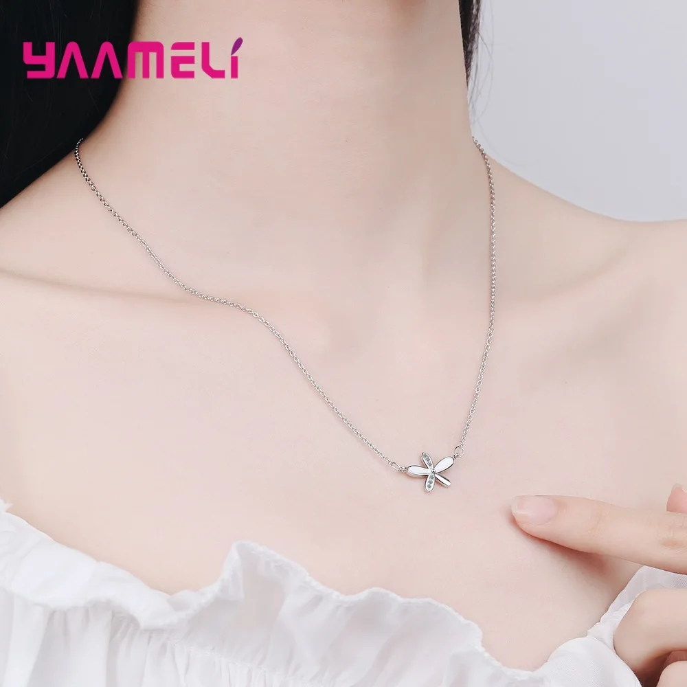 Ожерелье женское из серебра 925 пробы с кубическим цирконием