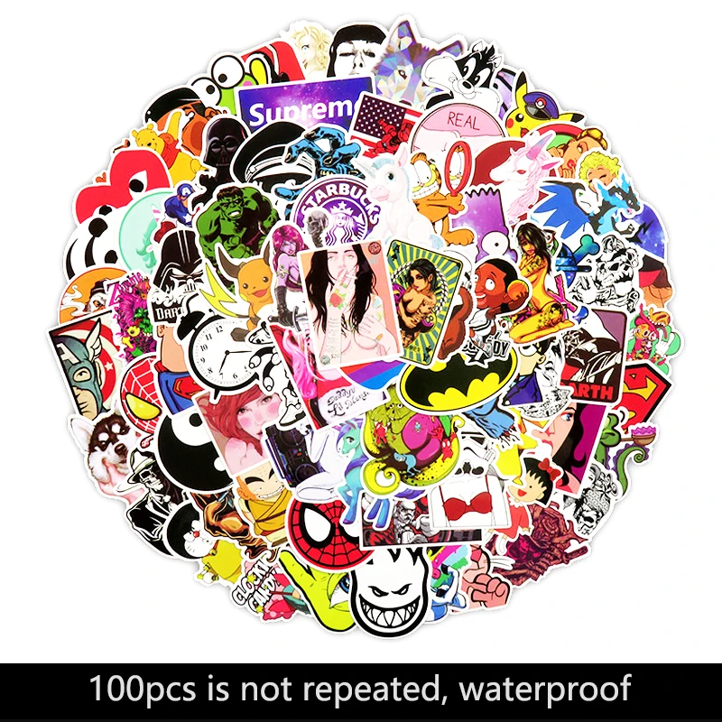 100 шт. наклейки для ноутбука холодильника чемодана | Компьютеры и офис