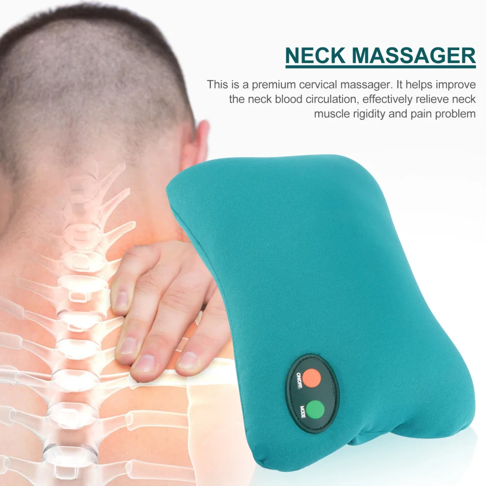 

1PC Head Neck Massager Portable Electric Pillow Without Battery for Travel Office Nap Green