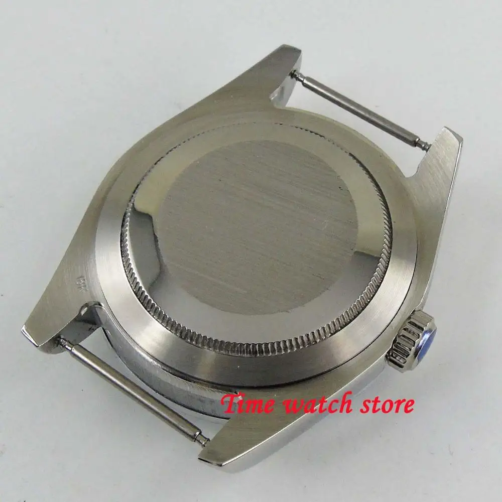 Роскошный 40 мм сапфировое стекло с лупой даты из нержавеющей стали 316L чехол для