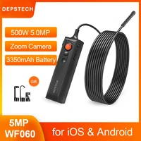 depstech 5 0mp fhd wireless endoscope zoomable snake inspection camera industrial wifi borescope for ios android phone tablet