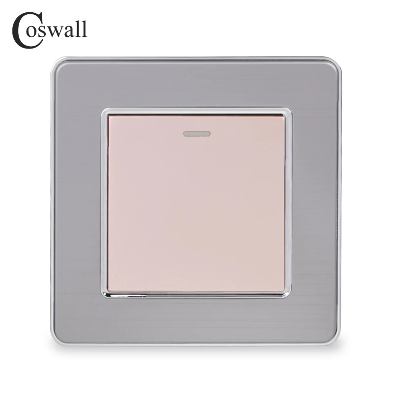 Coswall 1 комплект 1 способ роскошный светильник Переключатель ВКЛ/ВЫКЛ настенный выключатель прерыватель панель из нержавеющей стали AC 110~ 250 В