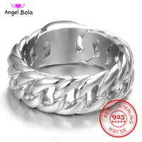 hot sale finger art retro s925 sterling silver buddha ring punk biker jewelry wide chain ring drop shipping