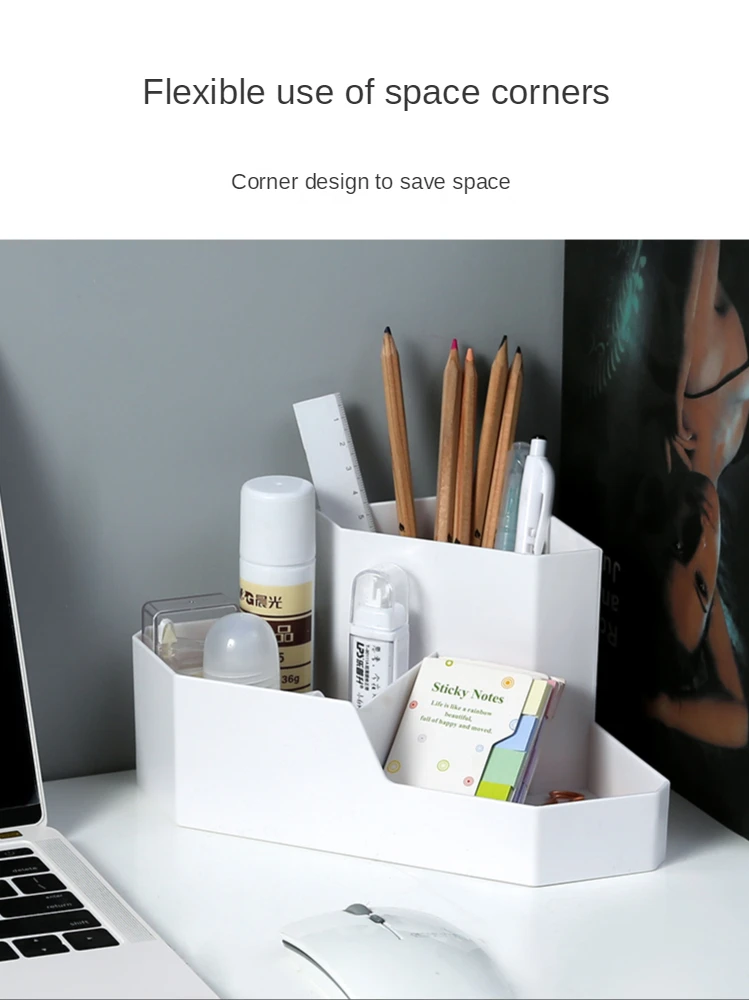 Corner Shelf Desktop Multi Grid Cosmetic Brush Pen Holder Dormitory Stationery Sundry Sorting Box | Дом и сад