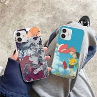 studio ghibli ponyo phone case for iphone 5s 6 7 8 11 12 plus xsmax xr pro mini se transparent cover fundas coque