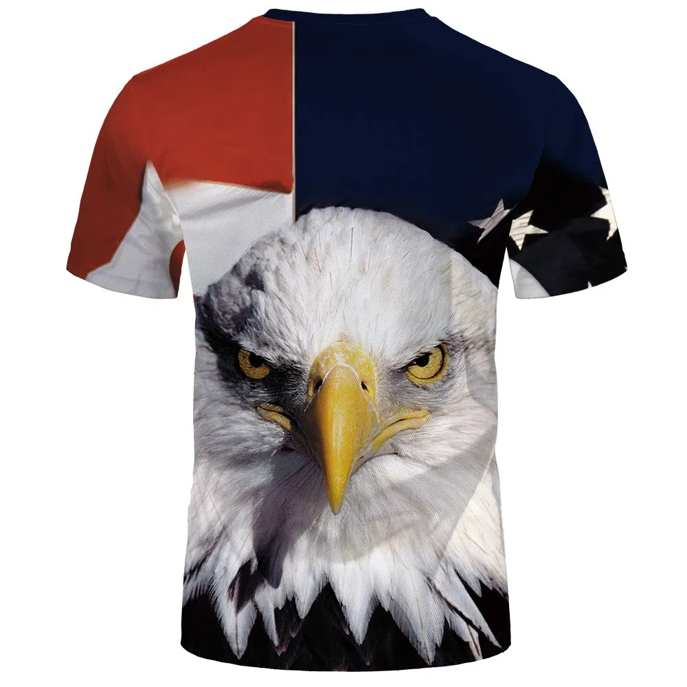 

Hot Sale Wings Flying Eagle 3D Printing T-shirt Casual Hip-hop 3 Animal Short Sleeve Shirt Sport Fitness Street Round Neck Shirt