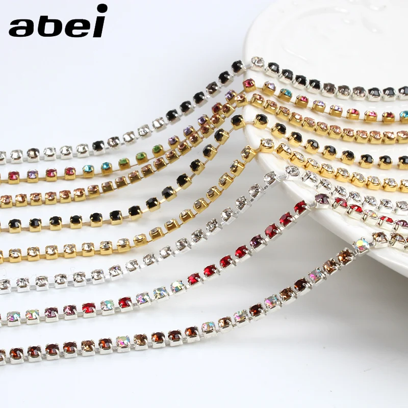 2 ярда мм стеклянная цепочка с камнями в форме дождевика лента-коготь AB сделай сам