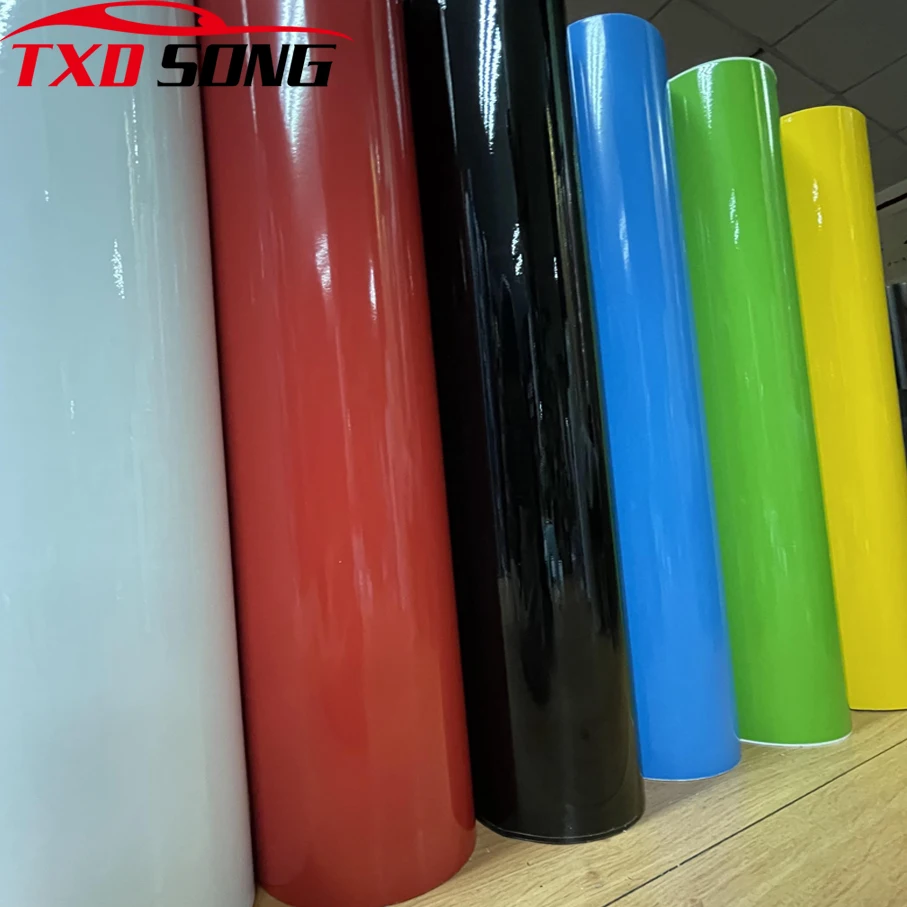 

50CM*200/300CM Glossy Vinyl Film Gloss Glossy Car Wrap Foil Sticker With Air Bubble Free Motorcycle Car Wrapping