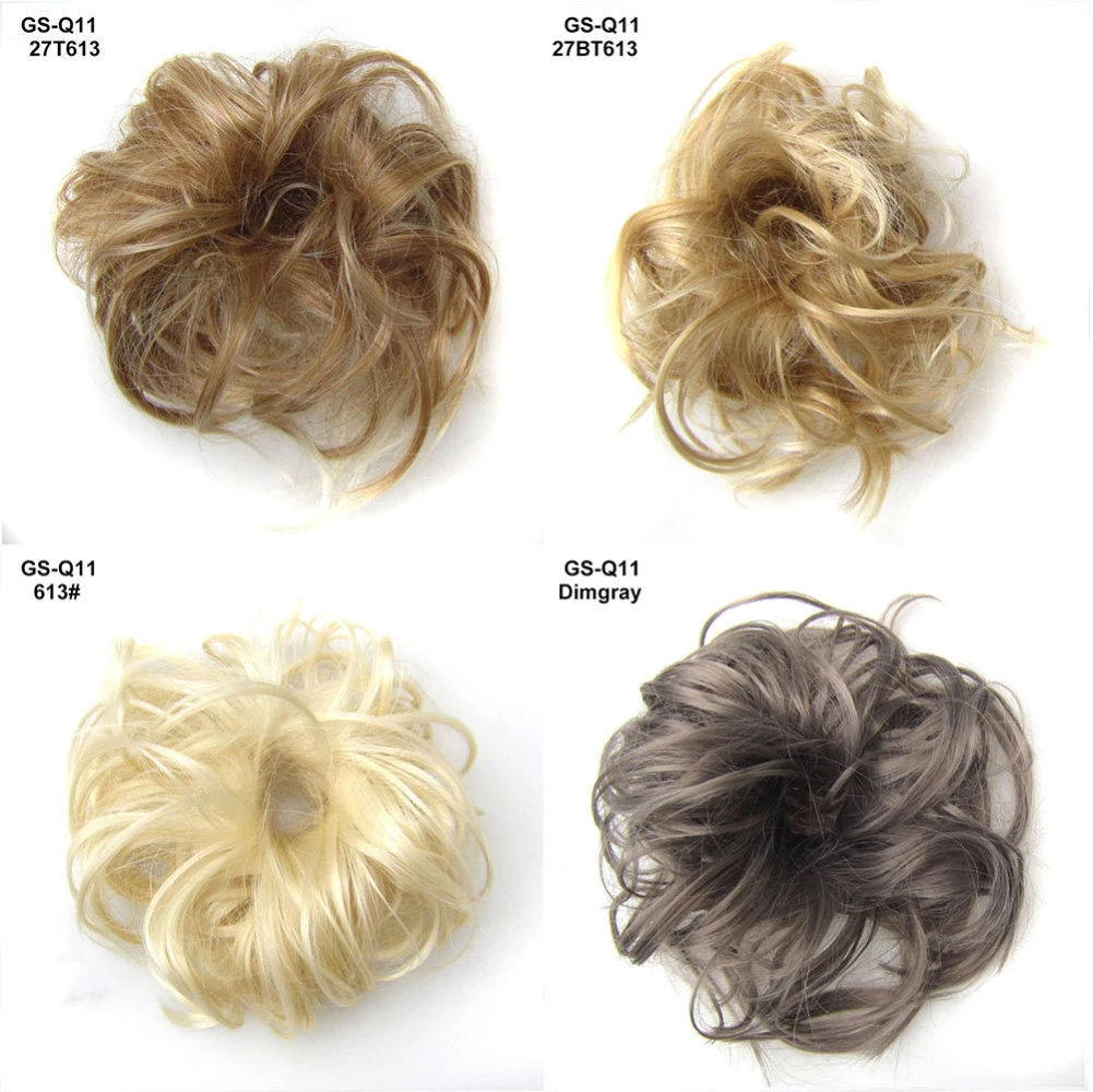 Искусственные волосы в пучок кудрявые шиньоны для женщин эластичные резинки