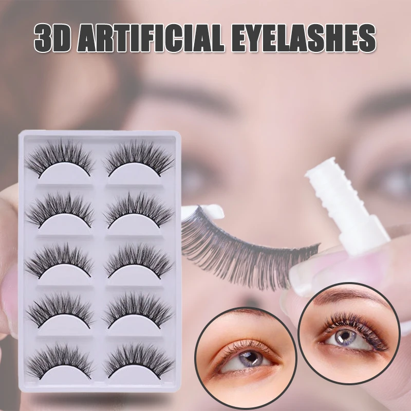 

Hot 5 Pairs Multi Layered False Eyelashes Fluffy Volume Lashes 3D Layered Effect Reusable Easy to Apply False Eyelashes FRE-Drop