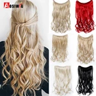 AOSIWIG Синтетические длинные прямые невидимые волосы без зажима наращивание волос для женщин леска шиньоны шелковистый шиньон