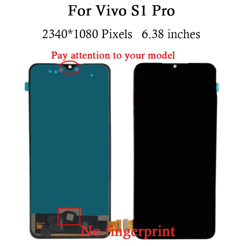 ЖК дисплей 6 39 дюйма для Vivo S1 Pro V1832A сенсорный экран с дигитайзером запасные части
