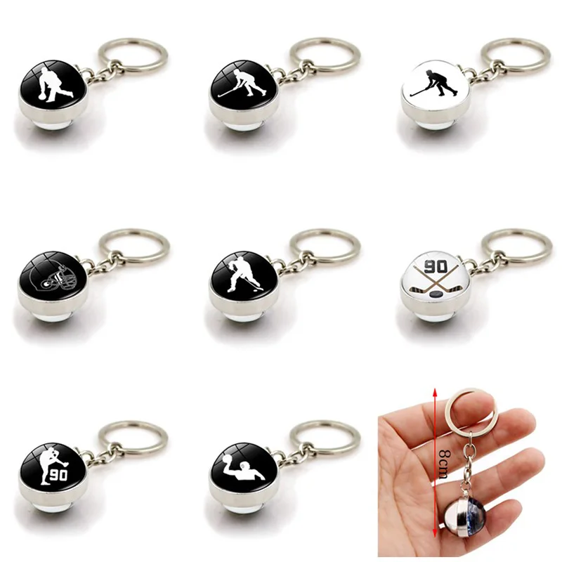Брелок для ключей хоккея с шайбой модный двухсторонний брелок кулоном в виде