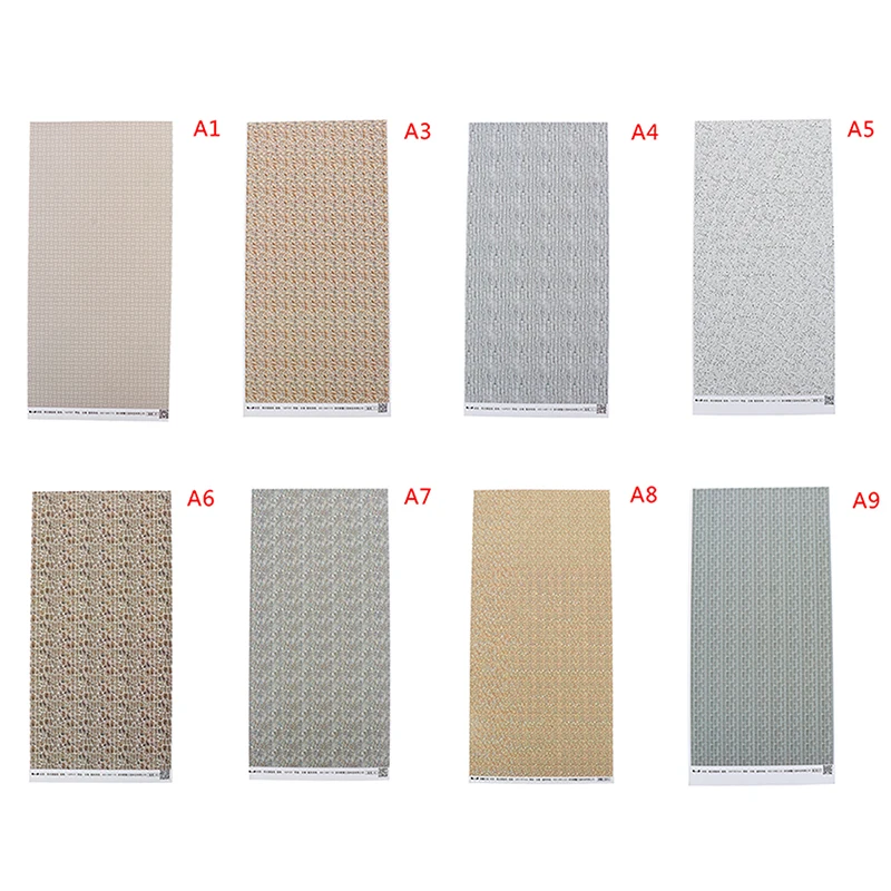 

2pcs/set DIY Dollhouse Floor Sticker Kitchen Bathroom Wall Paste Wood Floor Wall Paper