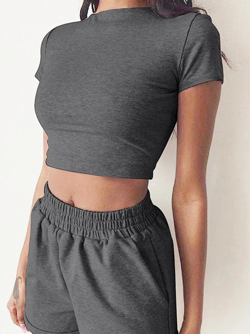 

Women's polyester solid color tight-fitting nude sexy women's fashion casual sports fitness running suit S9K0871