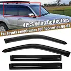 Ветровые автомобильные дефлекторы для окон, тонированные всепогодные экраны, защитные пленки для погоды, 4 шт. для Toyota Land Cruiser 100, серии 105, 1998, 1999, 2000-2007