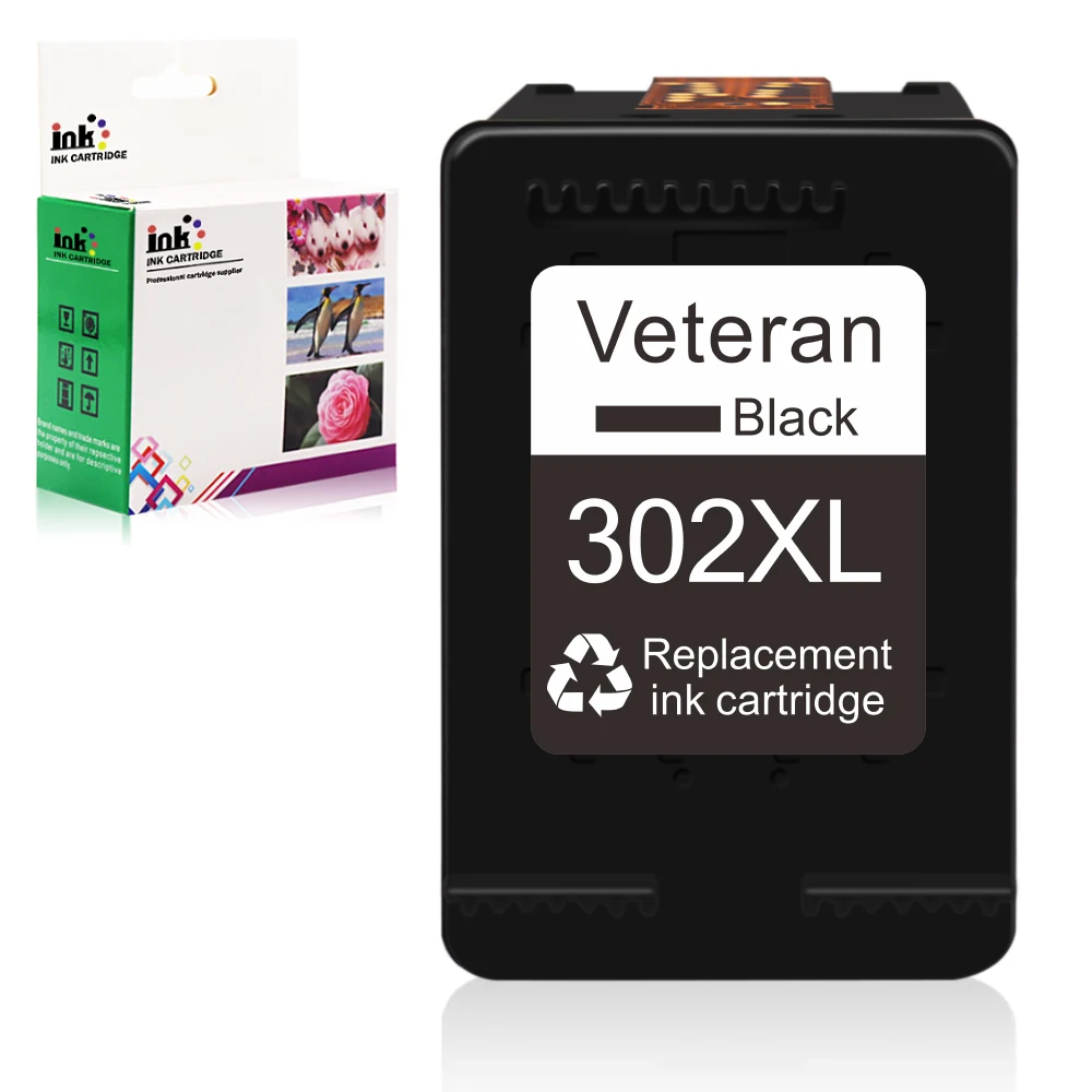 Картридж Veteran 302XL с черными чернилами совместимый принтером HP 302 XL Officejet 5220 5230 5232 5252