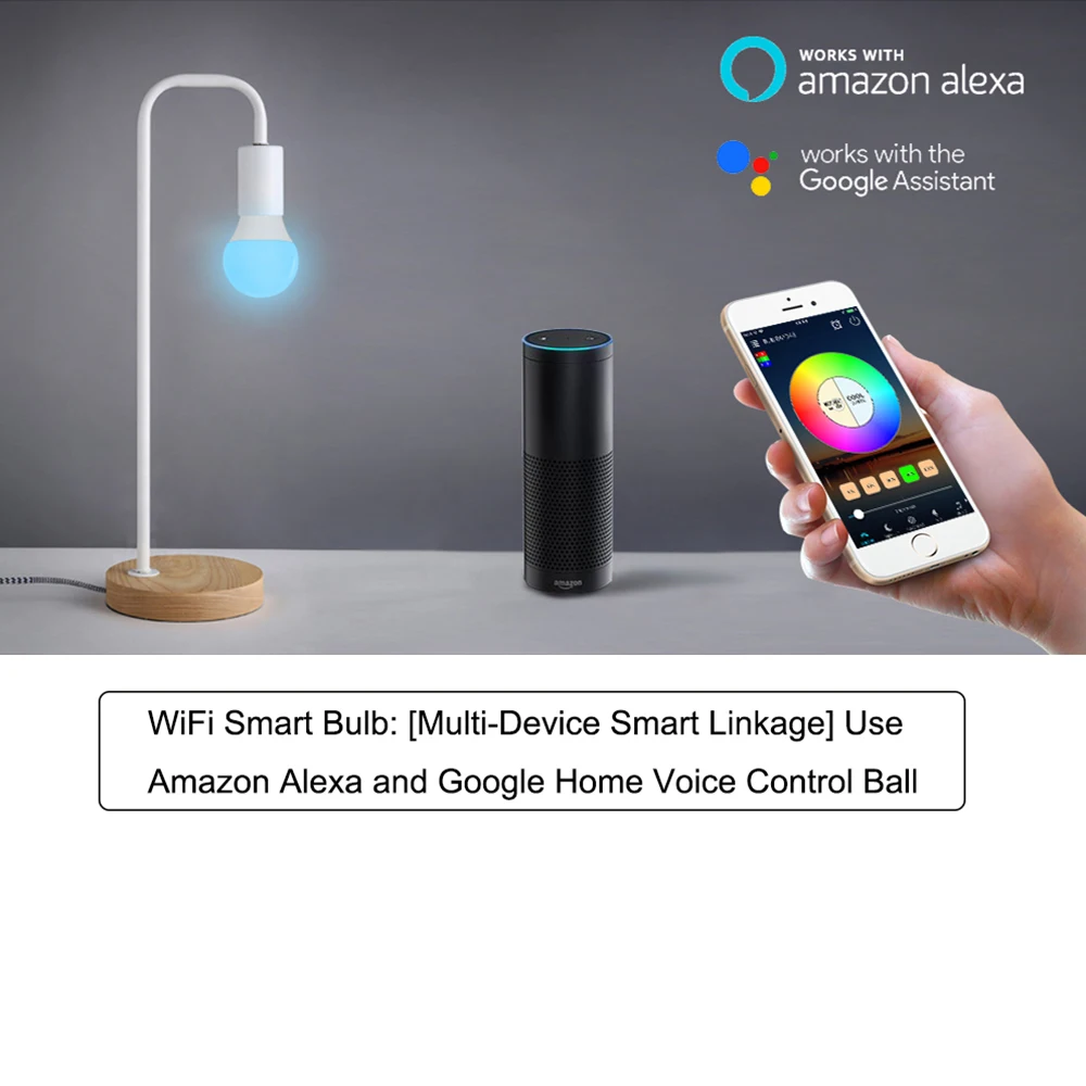 Asafee Magic Home Wifi смарт-лампы в виде светодиодный светильник E27 RGB 4,5 Вт 7 Вт умный Светильник лампы 220v 110v Совместимость с Alexa Google Home