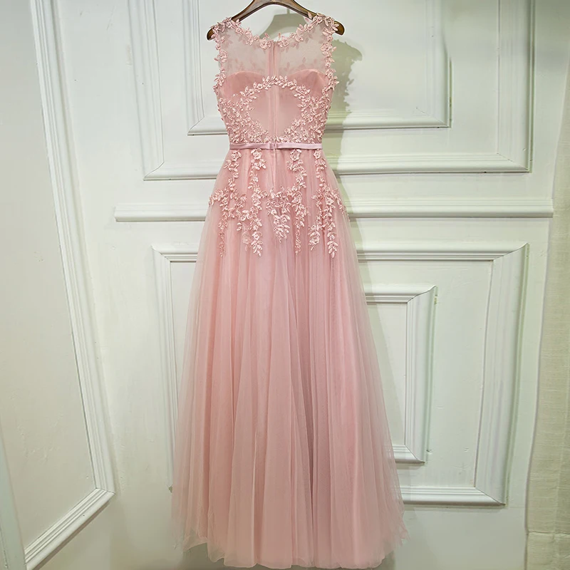 Beauté-Emily femmes robes De soirée 2022 longues perles robes De bal robe De soirée dentelle perles sans manches Tulle Vestido De grande taille