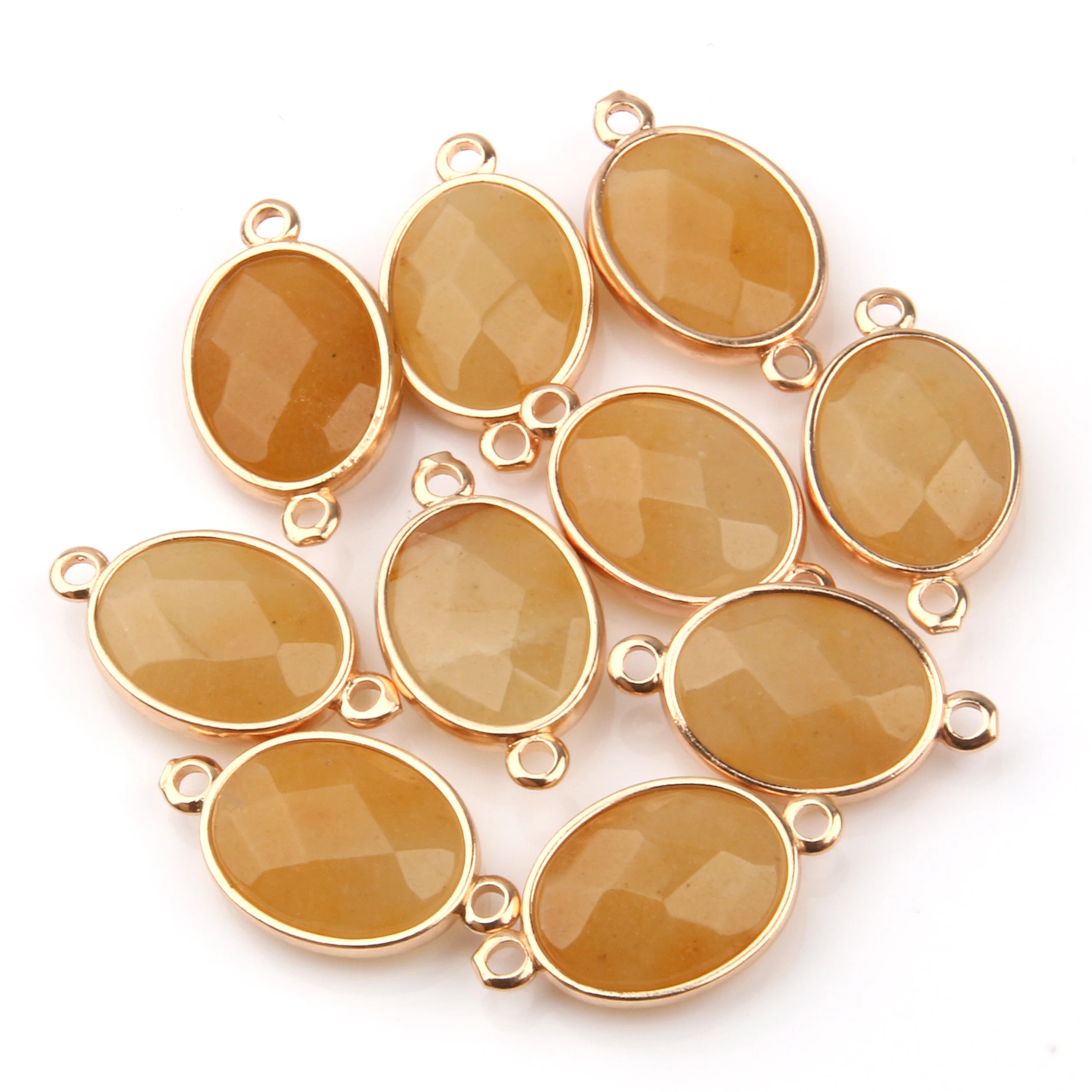 Подвеска из натурального камня в эллиптической форме кварцевый кристалл агат