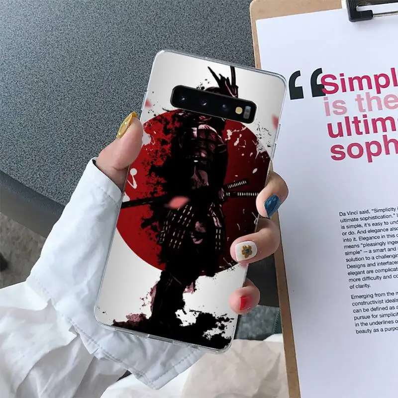 

Japanese Samurai Phone Case For Samsung S10 S10e S8 S9 Plus S7 Edge Note10 9 8 Soft Transparent TPU Cove