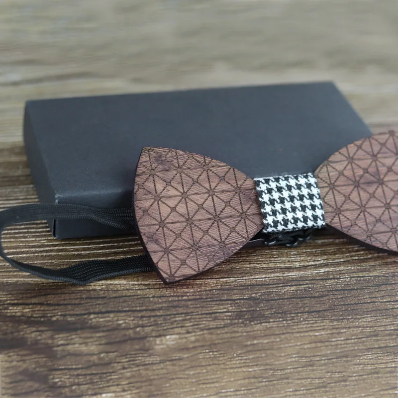 

High grade Men Wooden Bow Tie Retro Environmental Protection Wood Bow Tie Bow Tie Delicate Wood Bow Tie Men Costume Decor
