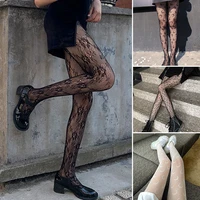 sexy womens tights summer print stockings hollow out female pantyhose stocking seamless fishnet mesh hosiery