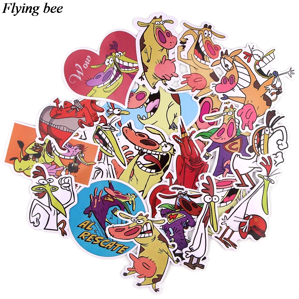 Flyingbee 20 шт. животные мультики наклейки детские игрушки для DIY багажа ноутбука