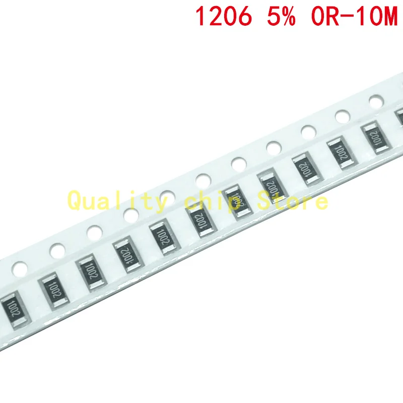 100 шт. 1206 5% SMD резистор 0R ~ 10M 1/4 Вт для детей 0 1 10 150 220 330 Ом 1K 2 K 10K 100K 1R 10R 100R 150R 220R 330R м