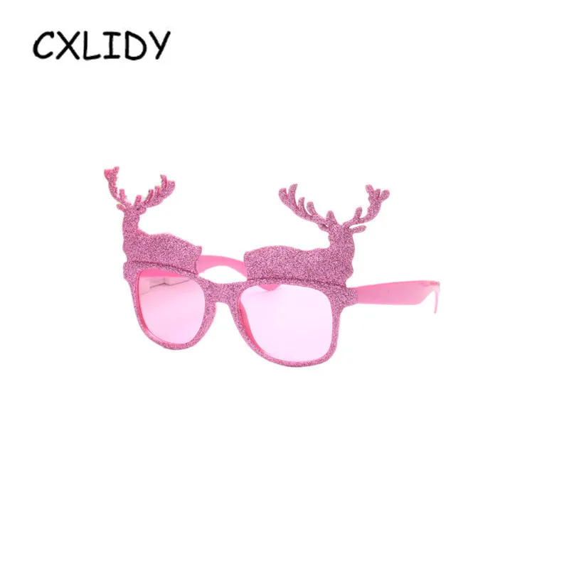

Christmas Glitter Reindeer Styling Party Glasses Small Antlers Funny Glasses Christmas Decorations aa023