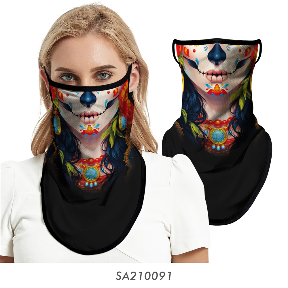 

3D Windproof Bandanas Neck Gaiter Outdoors Camping Hunting Hanging Ear Face Shield Cycling Pattern of the Make-up Scarves