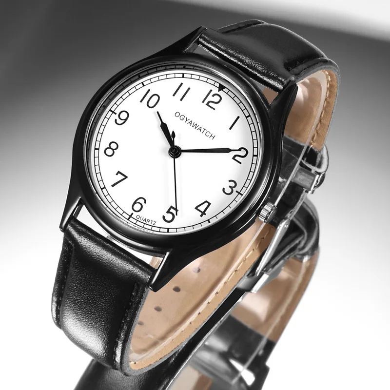 Часы наручные OGYA Мужские кварцевые модные удобные деловые с кожаным ремешком