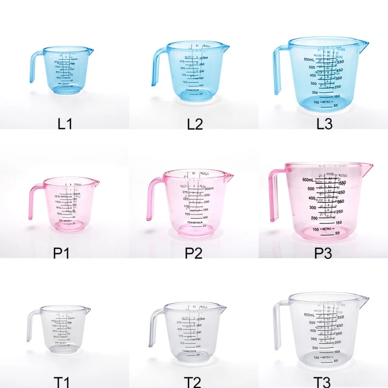 

150/300/600ml High Quality Plastic Measuring Cup Clear Scale Show Transparent Mug Pour Spout 3sizes Measuring Device 1Pcs