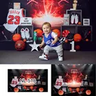 Фон Jumpman для фотосъемки фанатов баскетбола на день рождения, коричневый фон для спортивной фотосъемки с тренером, для вечеринки в честь Дня рождения мальчиков