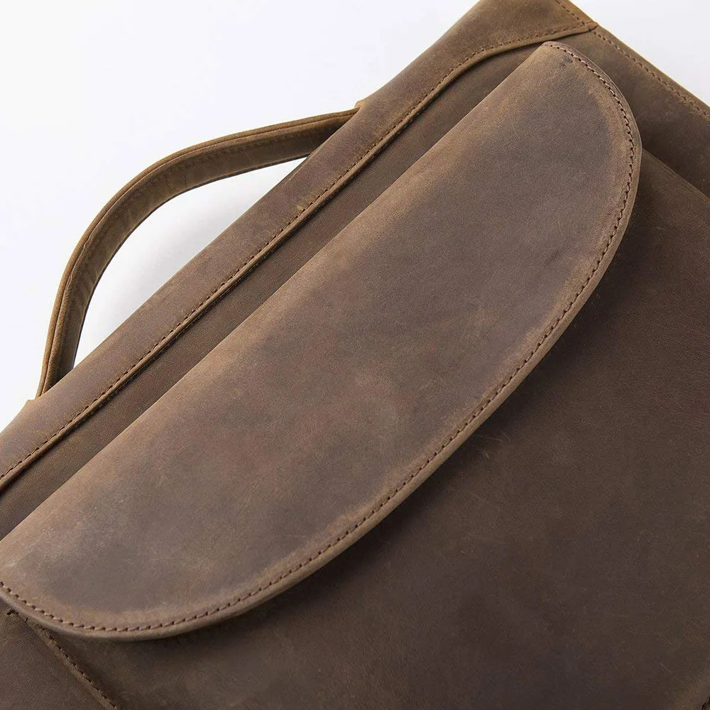 Ручная работа винтажный кожаный портфель А4 Папка с ручками индивидуальный