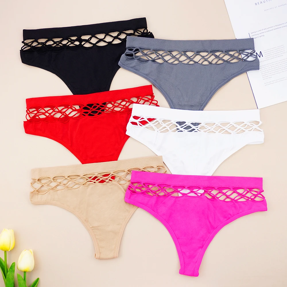 

Women's Sexy Panties Low-waist Cotton Underwear Cutout Design Lingerie Female Underpants
