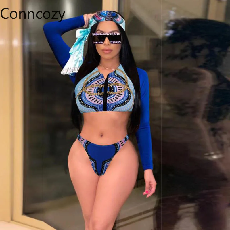 

2021 New Swimsuit Long Sleeve Sexy Bikini Swimming Suit for Women Push Up Swimwear 2 Piece Sets Womens Bathing Suit Women