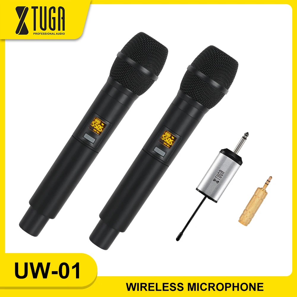 XTUGA UW 01 25 каналов UHF беспроводной микрофон двойной с мини портативным приемником