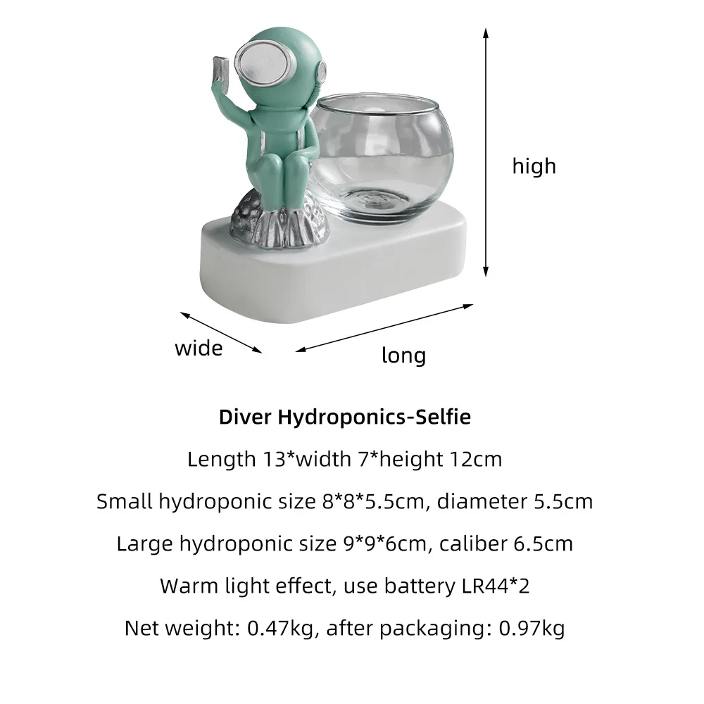

Home Decoration Accessories Glass Fish Tank Table Living Room Crafts Cartoon Diver Model Resin Statue Hydroponic Vase Ornaments