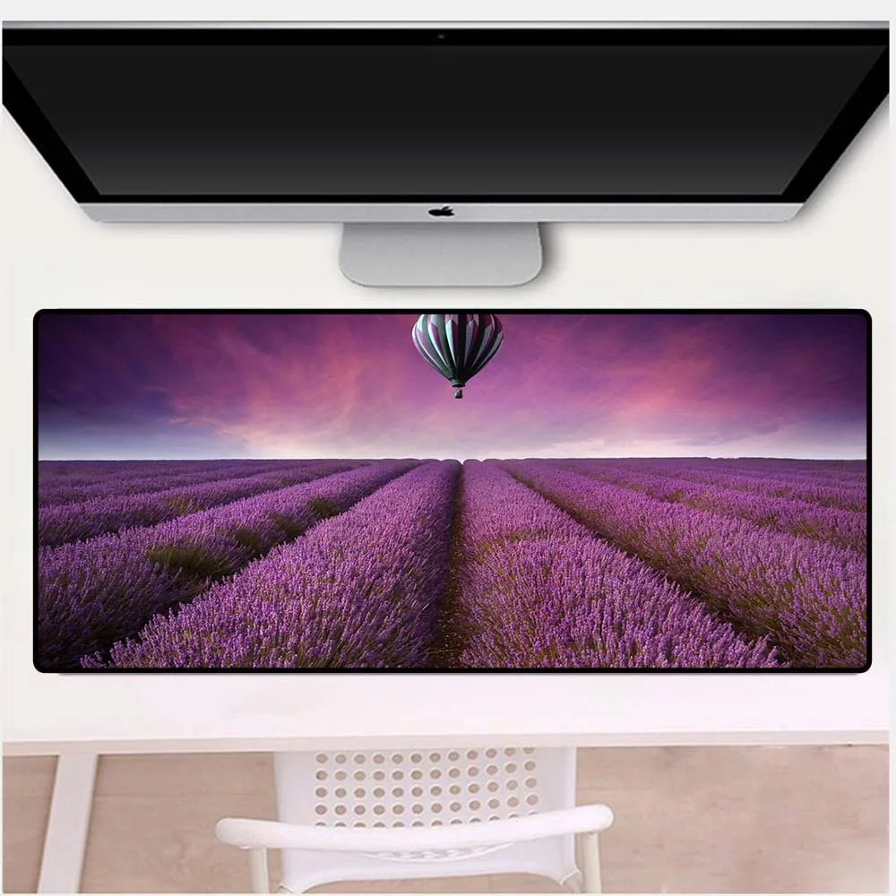 

Mairuige Large Mousepad RGB Lavender Garden Pattern Large Multi-Size LED Lock Mouse Pad XXL Computer Notebook Desk Mat Mousepad