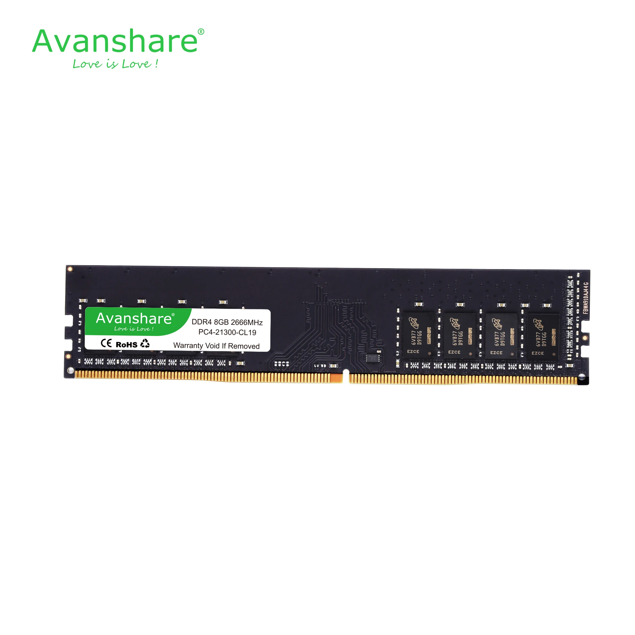Оперативная память Avanshare ddr4 4 ГБ 8 ГБ 16 ГБ 2400 МГц 1,2 в 288pin пожизненная гарантия высокая производительность высокая скорость ram для настольных ПК Intel и