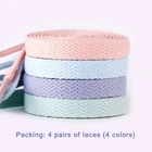 1 пара, 4 цвета, шнурки на плоской подошве для AJAF, белые кроссовки, кружевные шнурки для женщин и мужчин