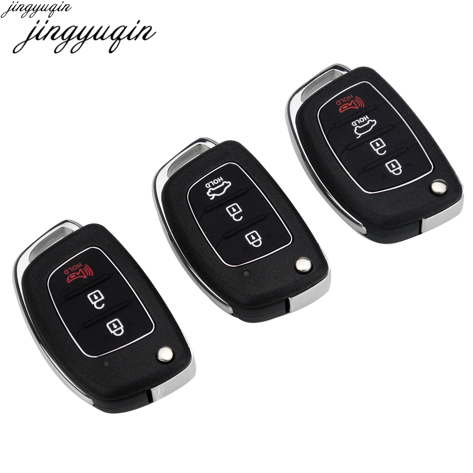 Jingyuqin 10 шт./лот для Hyundai Solaris ix35 ix45 i20 Santa Fe 3/4 кнопочный автомобильный брелок HB20 Toy40