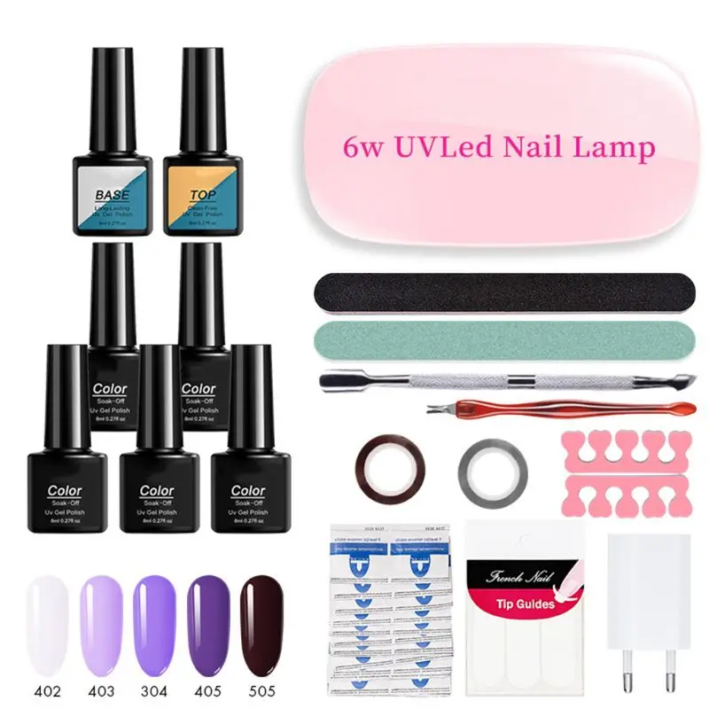 

Nail Extension Starter Kit with UV Light Nail Builder Gel Quick Manicure Tool Ki 50JF
