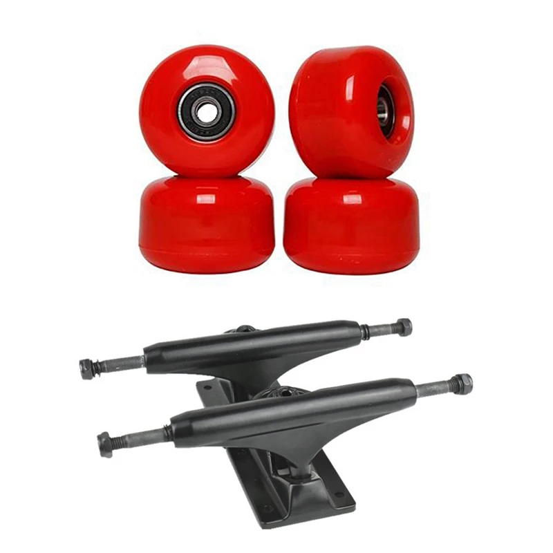 

2 Pcs 5.25Inch Adult Skateboard Bracket & 1 Set Skateboard Wheels 54X36mm with ABEC-9 Bearing Combo 82A