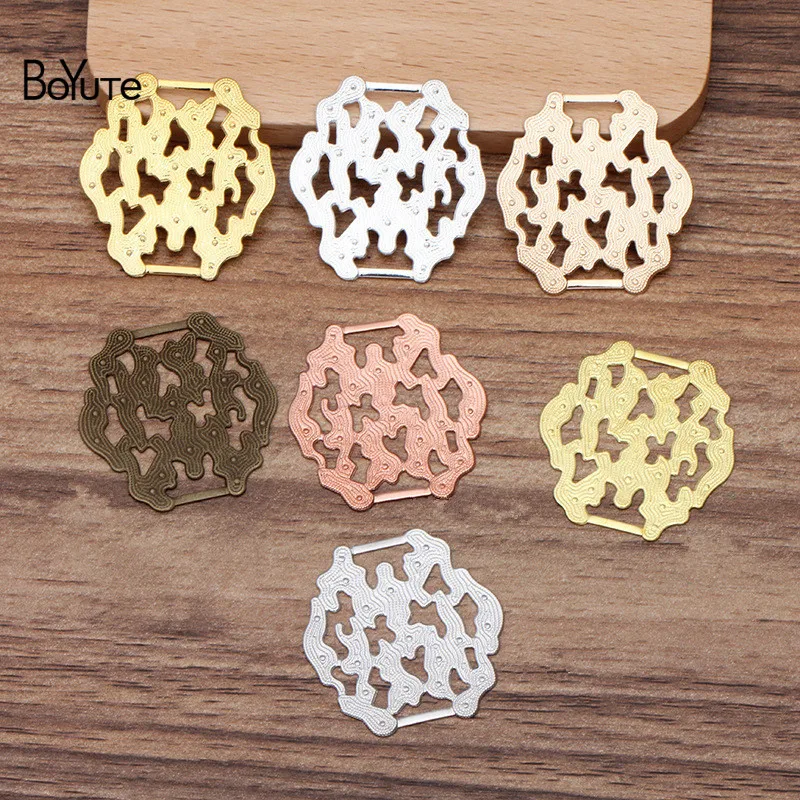 

BoYuTe (50 Pieces/Lot) 33*31MM Metal Brass Stamping Filigree Findings Diy Hand Made Jewelry Materials Wholesale