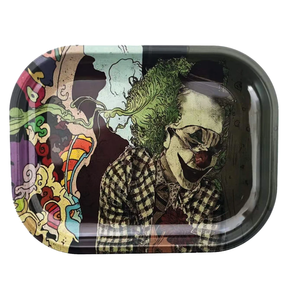 

2021 NEW Cartoon Rrlling Paper Tray Weed Tray Ashtray Tobacco Square Tray Weed Roller Smoking Accessories Tabaco Metal Plate