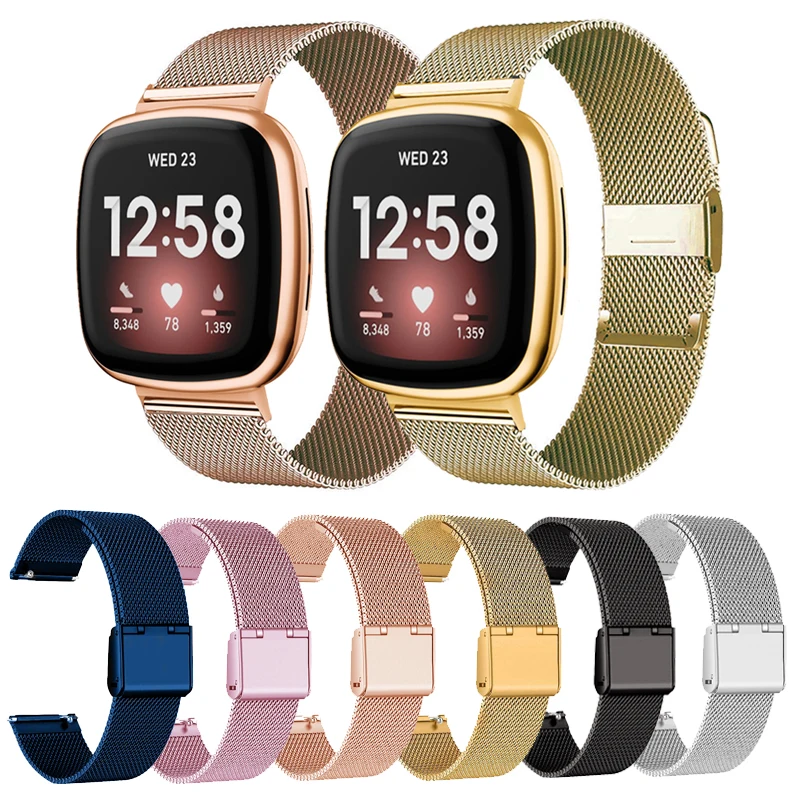 

Металлический ремешок для умных часов Fitbit Versa 2 Versa Lite, браслет из нержавеющей стали для fitbit versa 3, 22 мм