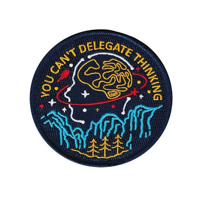 Вышивка значков вы не можете отражать мозговое мышление вышитая наклейка одежда