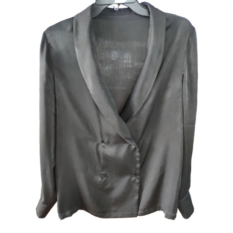 Женская рубашка 2020 новый сплошной цвет низкий костюм с v-образным вырезом модная